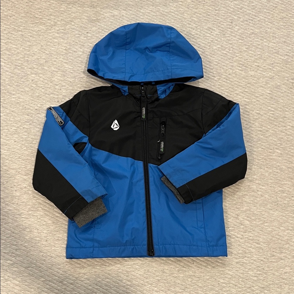 London Fog Fleece Lined Rain Jacket/ Blue, Black/ Boy/ Size 4T